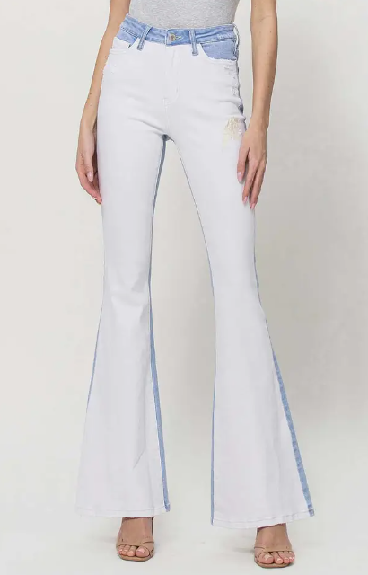 Vervet Color Block Flare Jeans