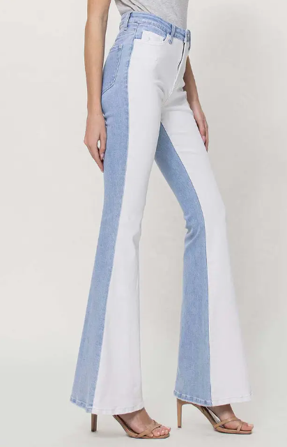 Vervet Color Block Flare Jeans