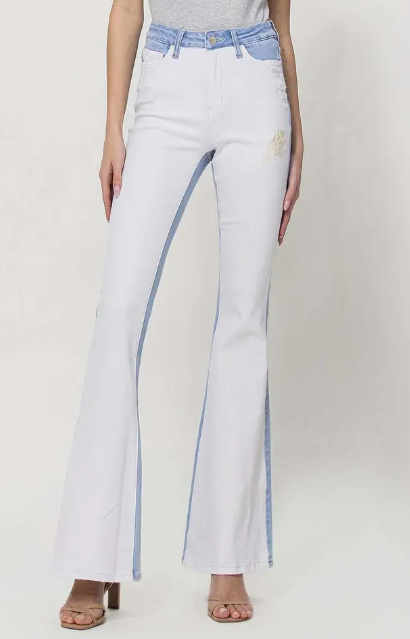 Vervet Color Block Flare Jeans