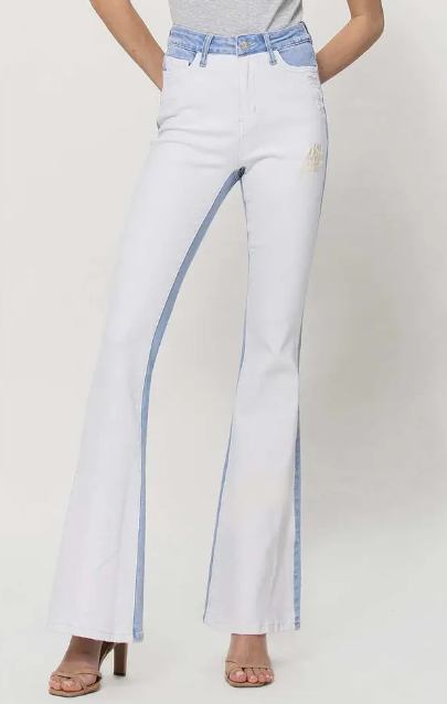 Vervet Color Block Flare Jeans