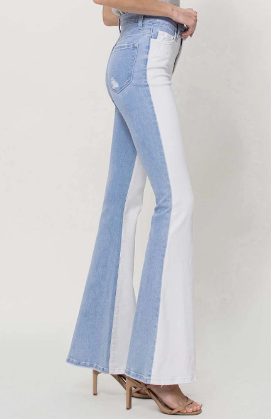 Vervet Color Block Flare Jeans