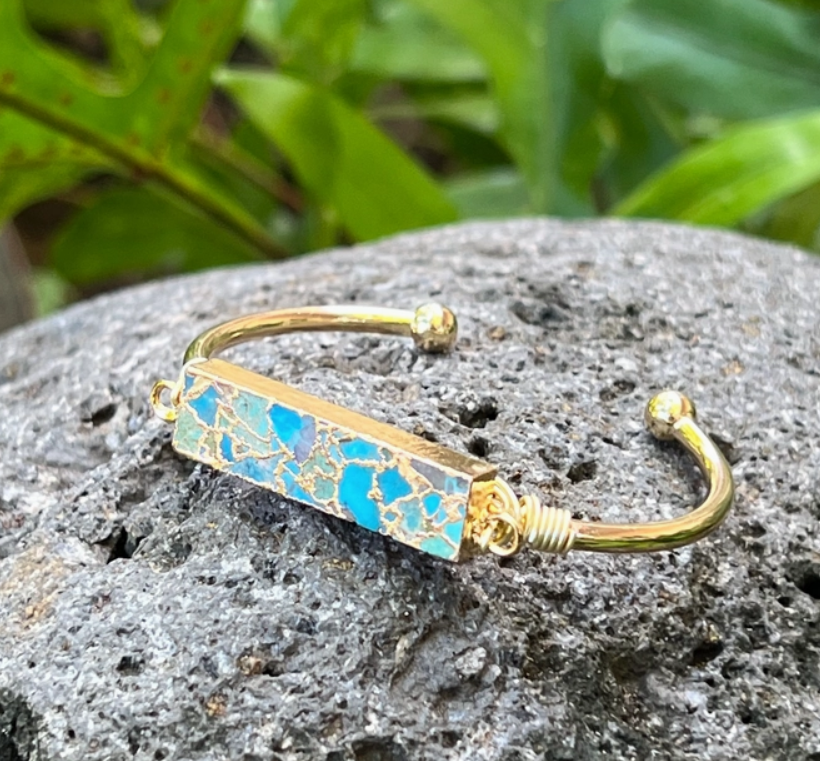 Handmade Gemstone Cuff Bracelets from Hawaii