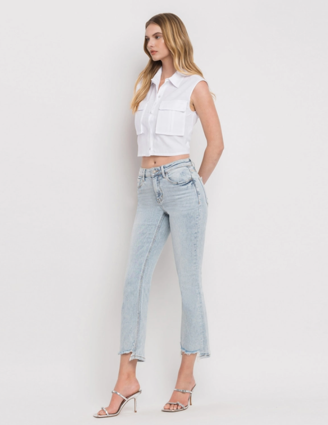 Lovervet by Vervet Light Wash Crop Kick Flare Jeans