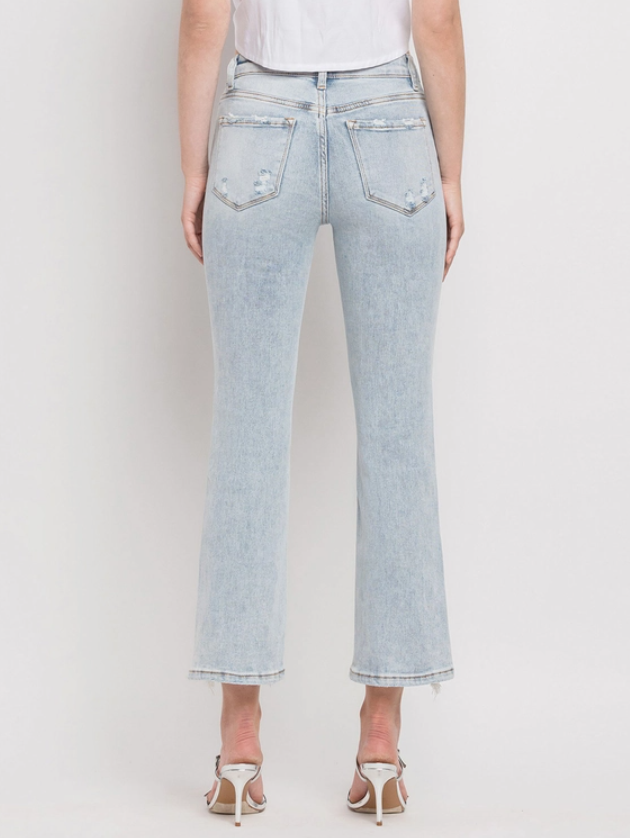 Lovervet by Vervet Light Wash Crop Kick Flare Jeans