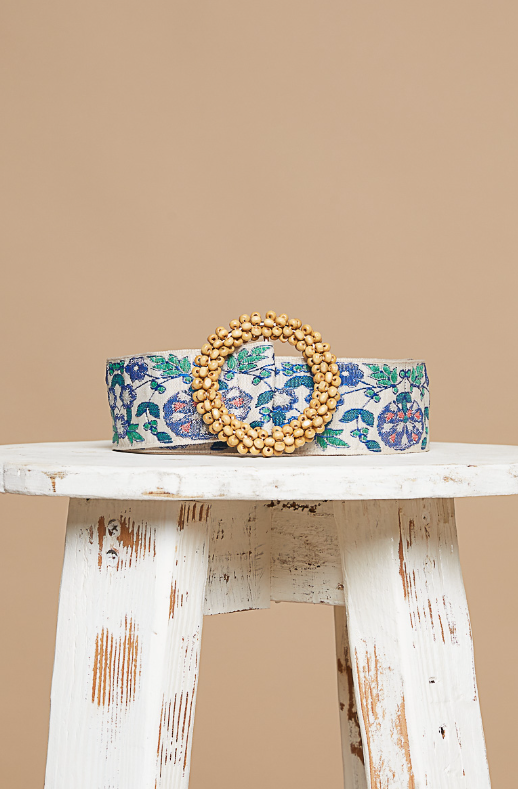 Pol Floral Circular Buckle Belt