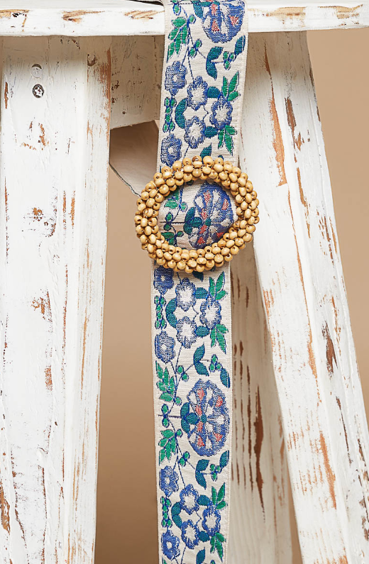 Pol Floral Circular Buckle Belt