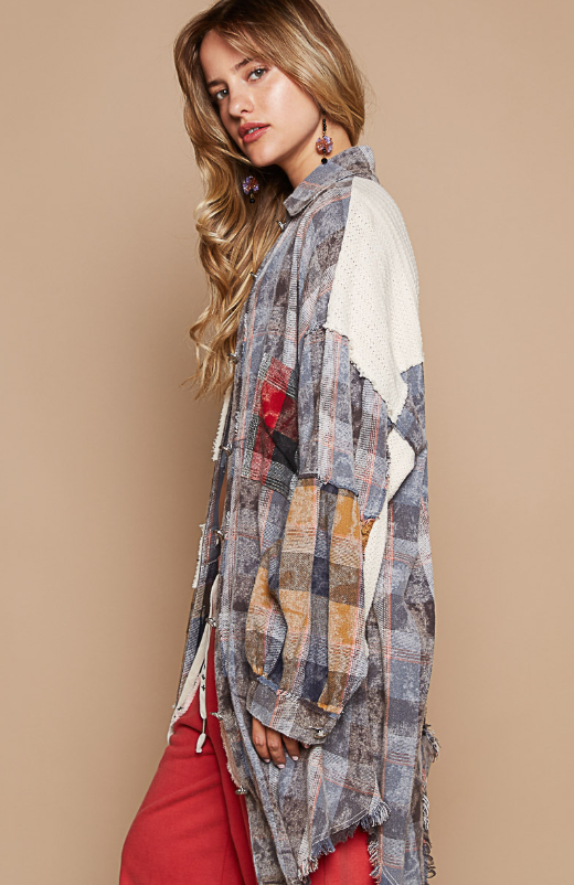 Rocky Mountain Way Peace Flannel Top