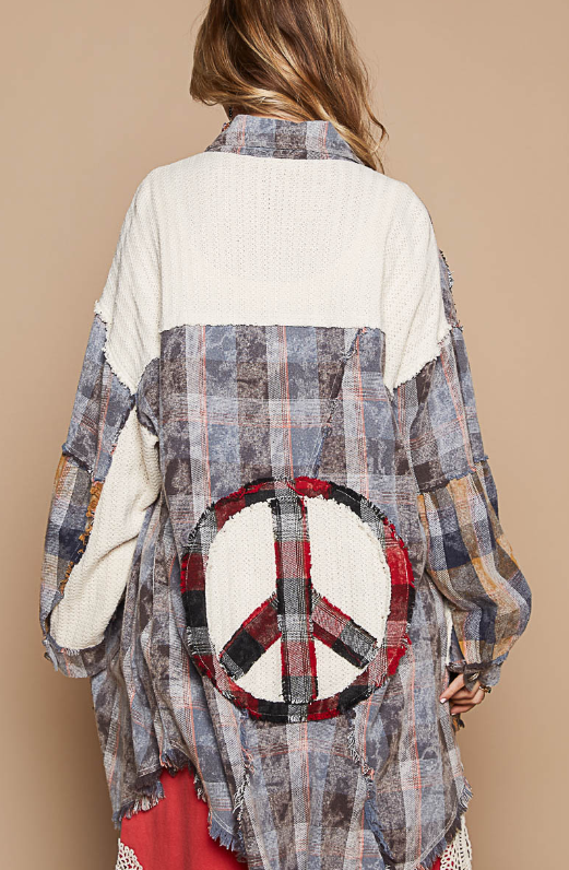 Rocky Mountain Way Peace Flannel Top