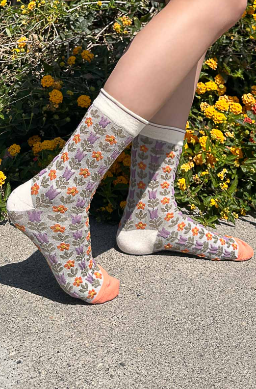 Vintage Style Floral Socks