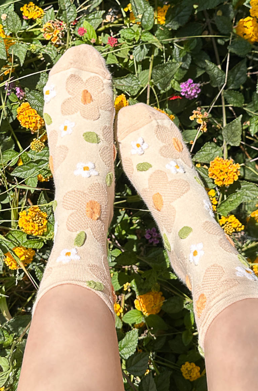 Floral Textured Socks