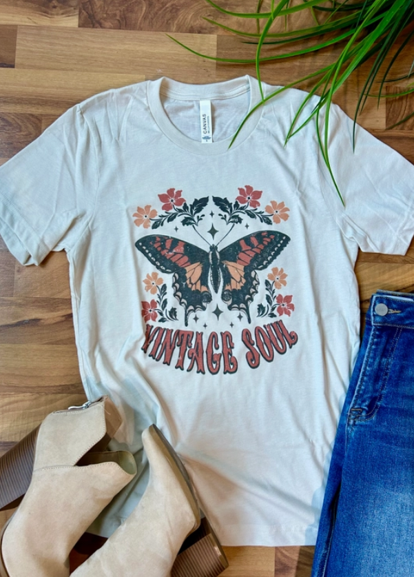 Vintage Soul Butterfly Graphic Tee