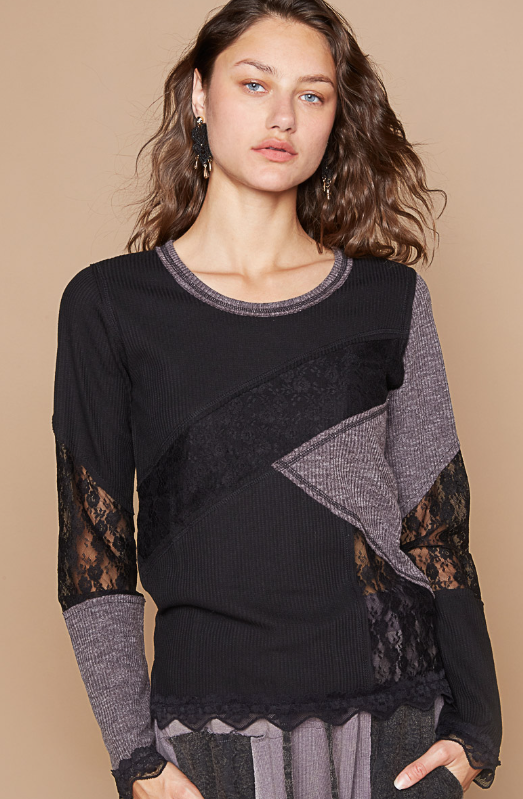 Femme Fatale Lace Contrast Top