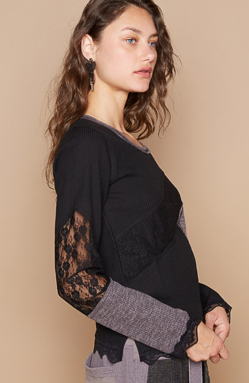 Femme Fatale Lace Contrast Top