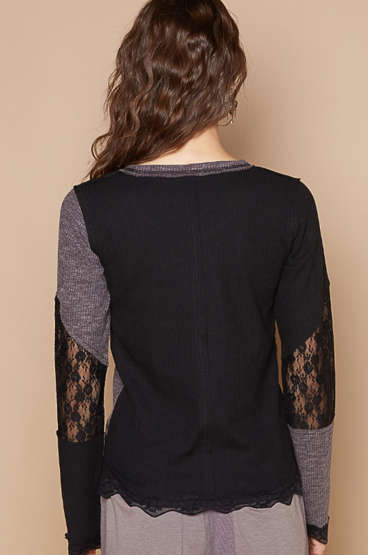 Femme Fatale Lace Contrast Top