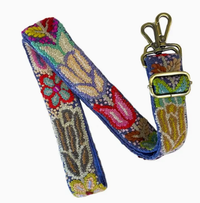 Embroidered Wool Bag Straps