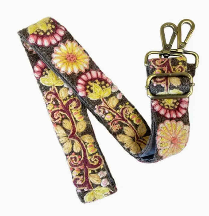 Embroidered Wool Bag Straps