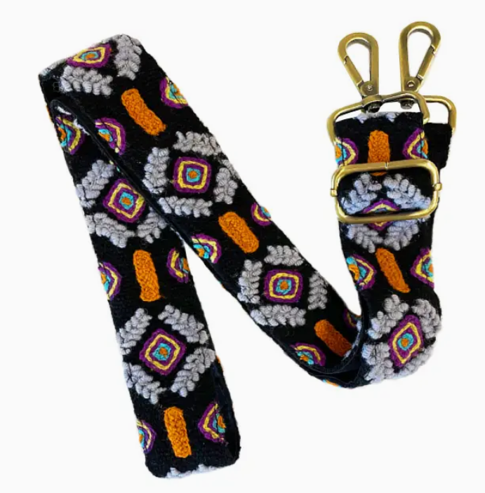 Embroidered Wool Bag Straps