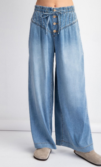 Buttery Soft Light Wash Pintuck Jeans