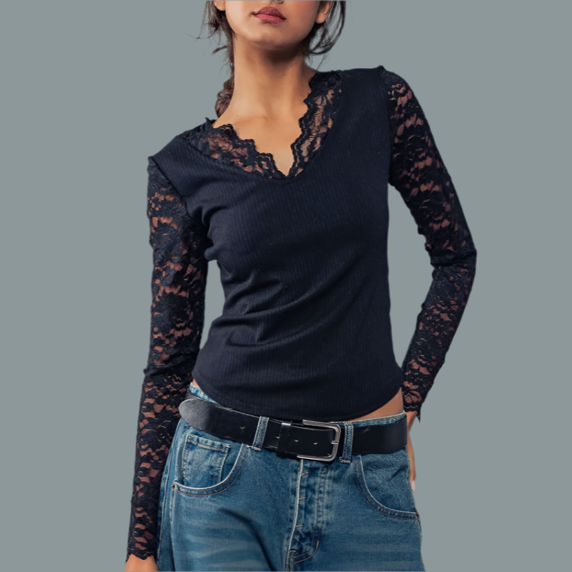 Spice Of Life Lace Sleeve Top