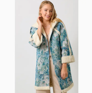 Life in Watercolor Floral Coat