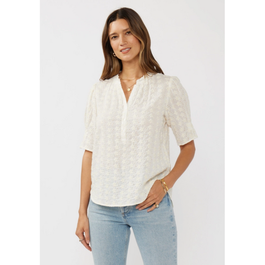 Sun is Shining Eyelet Short Sleeve Top