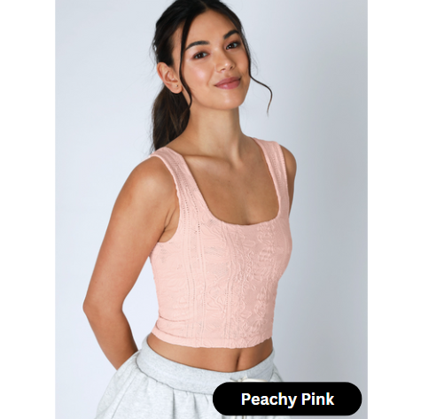 Double Lace Square Neck Crop Top
