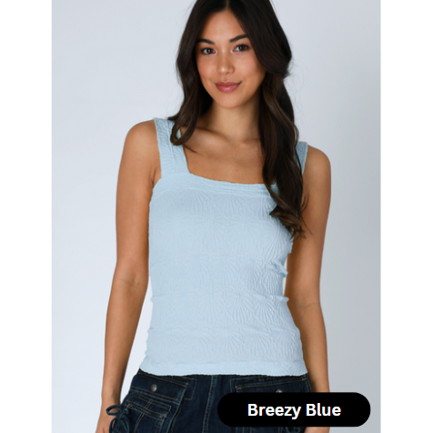 Textured Square Neck Tank Top