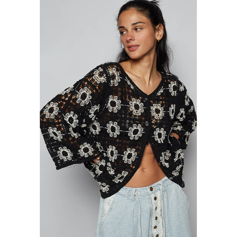 Moon in Her Eyes Crochet Cardigan