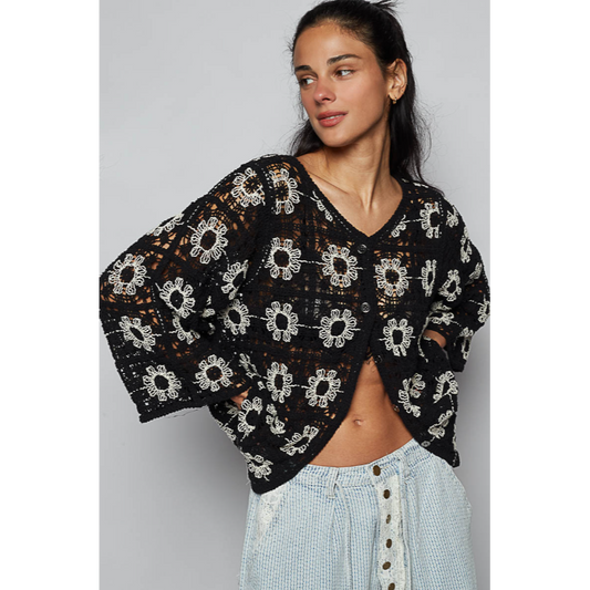 Moon in Her Eyes Crochet Cardigan