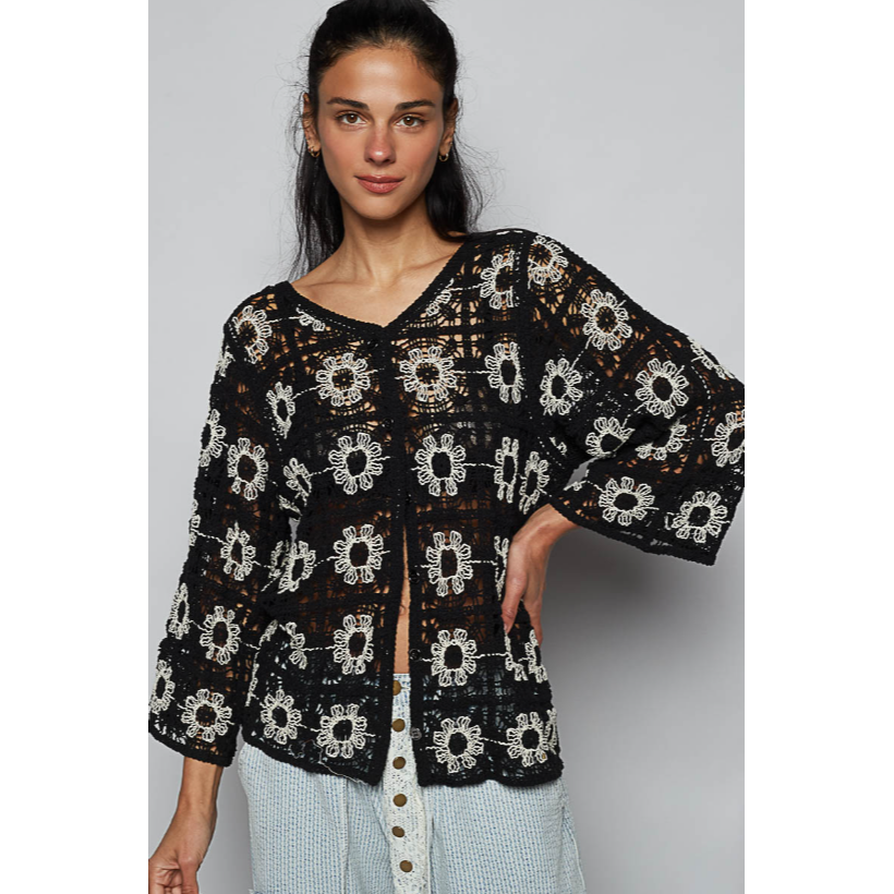 Moon in Her Eyes Crochet Cardigan