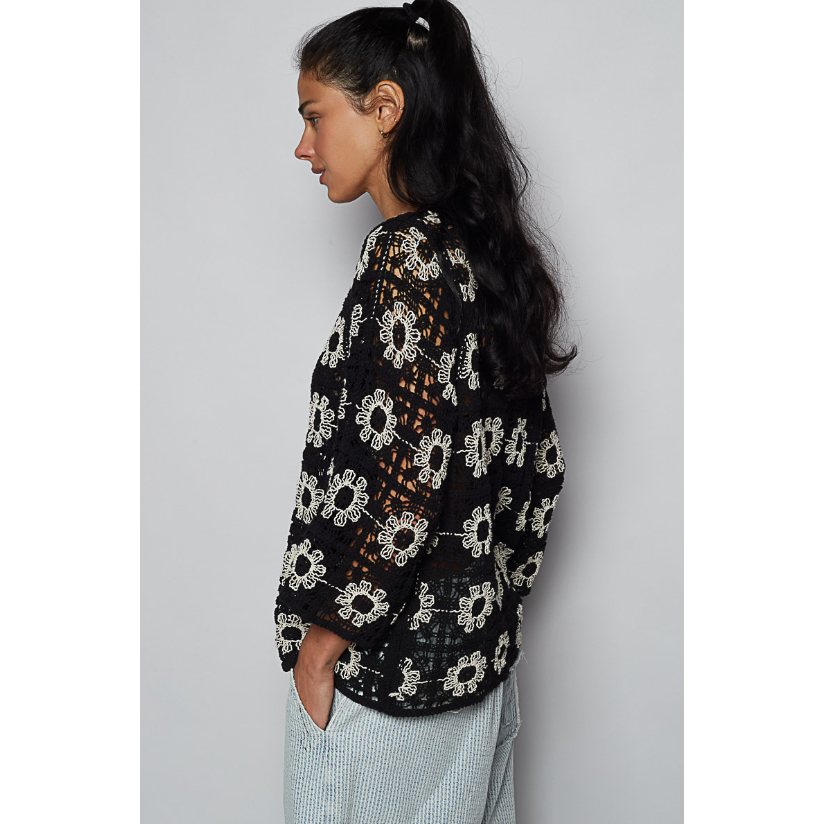 Moon in Her Eyes Crochet Cardigan