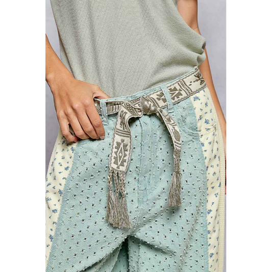 Aztec Patterned Self Tie Belt