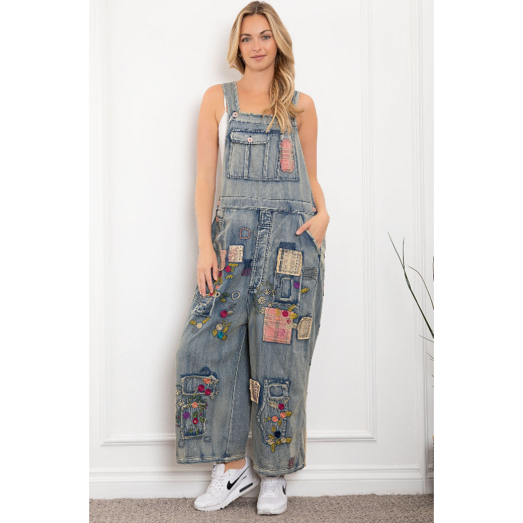 Shake It Up Patchwork Overalls