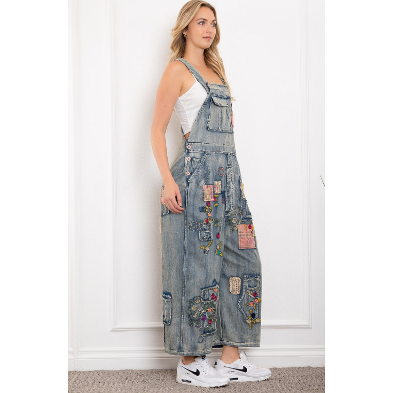 Shake It Up Patchwork Overalls