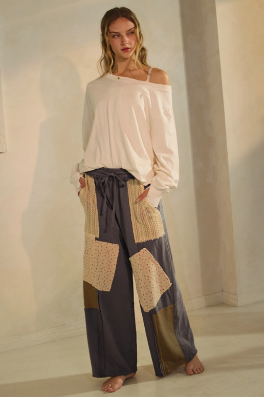 Faded Skies Patchwork Pants