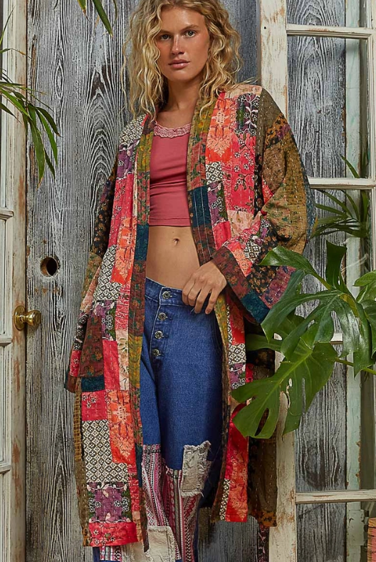 Pol Doorbuster Patchwork Duster *Final Sale*