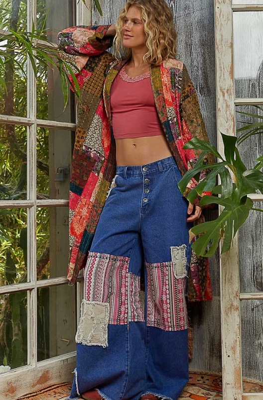 Pol Doorbuster Patchwork Duster *Final Sale*