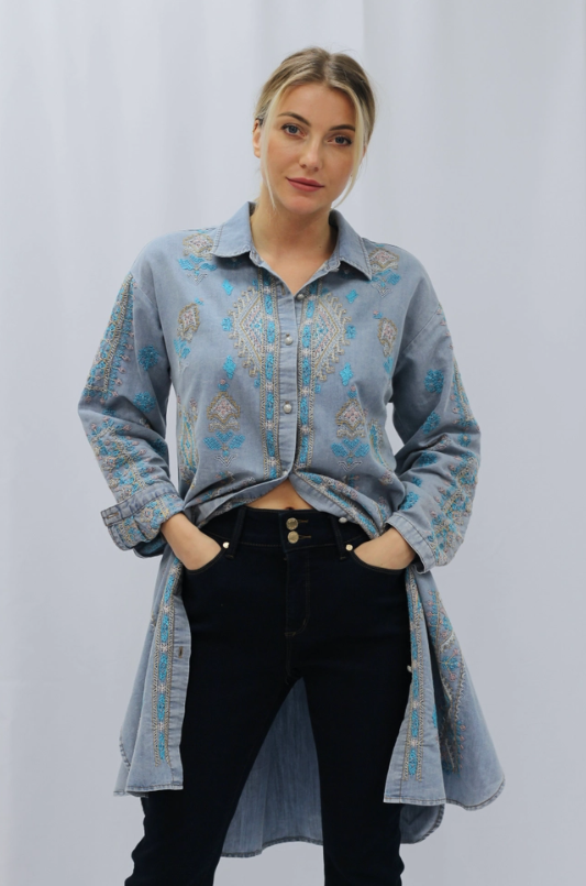 On the Borderline Embroidered Top