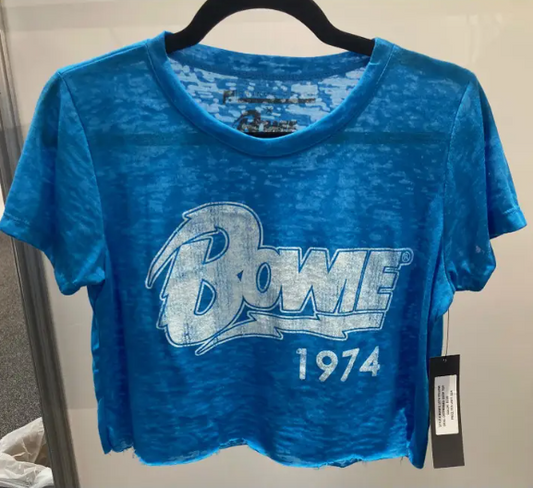 Bowie '74 Burnout Crop Tee