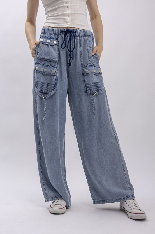 Tencel Cargo Style Pants