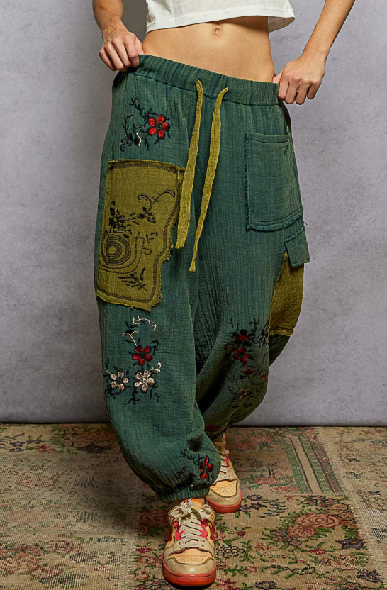 Mossy Trails Embroidered Pants