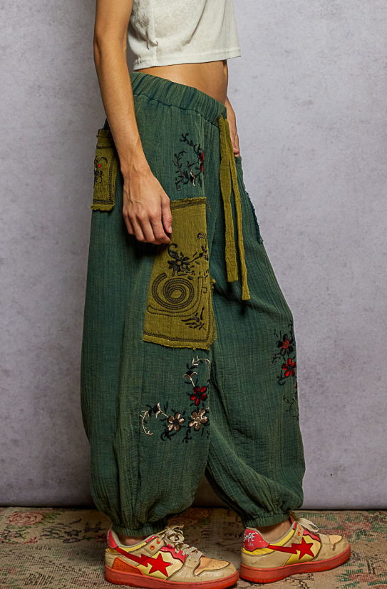 Mossy Trails Embroidered Pants