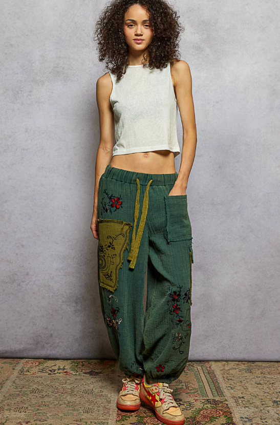 Mossy Trails Embroidered Pants