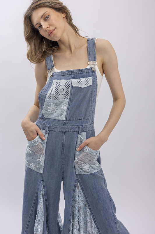 You've Got Mail Lace Overalls