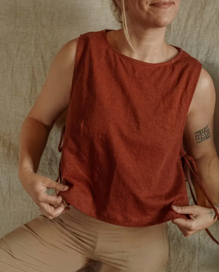 Hemp Organic Cotton Side Tie Tank
