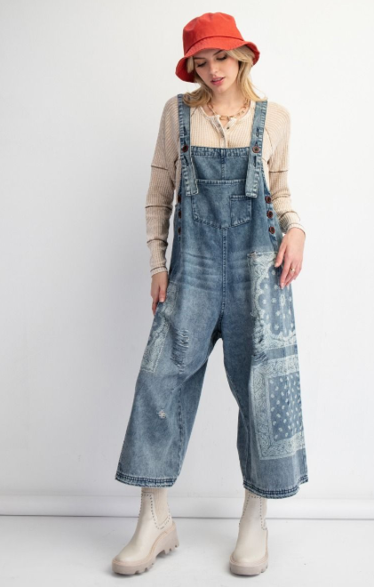 On the Road Again Bandana Overalls