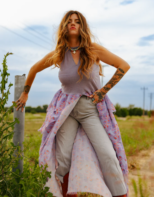 Lilac Fields Maxi Top