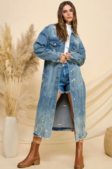 Longline Blues Denim Jacket