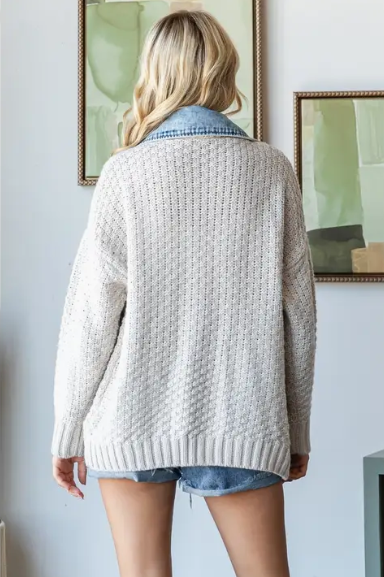 Hidden Agenda Knit/Denim Jacket