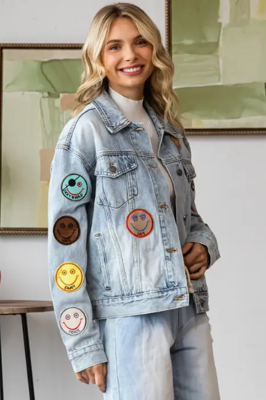 Positive Vibes Denim Jacket